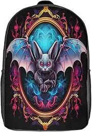 [WUSHAUALNS] School Bags Bats Backpacks Kids School Backpack School Bags 3D Printed Cartoon School Bag for Boys Elementary and Middle School Students 17inch