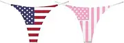 [NE Beauty] Red White and Blue and Pink American Flag Set of 2 USA