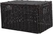 GREENADSCAPE Elegant Rattan Woven Storage Trunk Closet Storage Box Lid Book Sundries Organizing Container Home Dec