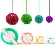 Pom pom Maker POWERTOOL 4 Sizes Fluff Ball Weaver Plastic Reusable Pom-pom Pompom Maker Craft Bobble Tool Sets for DIY Knitting Craft Making