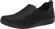 [Clarks] Women's CloudSteppers Sillian Paz Slip-On Loafer, Black Synthetic Nubuck, 6 US