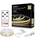 Tatazone 32.8ft 3000K Bright COB LED Strip Light, Dimmable, RF Remote