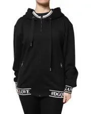 Dolce & Gabbana ZipUp Hoodie Knitwear Women Black Sweaters