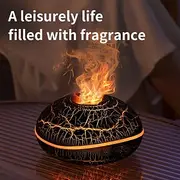 USB-Powered Aromatherapy Humidifier with 7 Color Lights - Essential Oil Diffuser Flame Effect Filter-Free Design for Relaxing Bedroom Ambiance