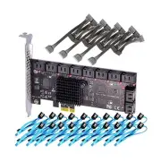 GLOTRENDS SA3120J 20-Port PCIe SATA Card, Including SATA Cables and 1:5 SATA ...