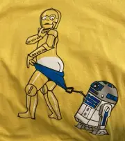 Star Wars / Coppertone Mashup Shirt With C-3PO & R2-D2 Size XXL