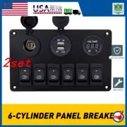 2set Car Marine Boat 6 Gang Circuit Waterproof LED Rocker Switch Panel Breaker (for: Fiat)
