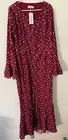 Urban Modesty Womens Long Sleeve Floral Maxi Dress XX-Large Red