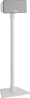 Sanus Wireless Sonos Speaker Stand for Sonos One, Play:1, & Play:3 - Audio-Enhancing Design with Built-in Cable Management - Single Stand (White) - WSS21-W1