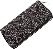 [WRITWAA] Premium Long Wallet Shiny Zippered Bag Women Purse Handbag Multi-Layer Stylish Present for Ladies
