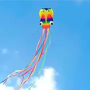 Huge Kite Rainbow - Rainbow Soft Octopus Kite | Fly Kites for Chlidren | Kites with Long Tail | Outdoor Game Activities Folding for Grass, City Square, Park, Beach, Campground