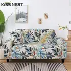 Nordic All-Inclusive Elastic Leaves Pattern Sofa Cover Chaise Longue Couch Cover