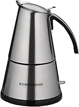 Rommelsbacher Espresso Cooker EKO 366/E, Electric, High-Quality Stainless Steel Jug, Filter Insert for 3 or 6 Cups, Concealed Heating Element, 360° Central Base, Automatic Shut-Off, 365 W