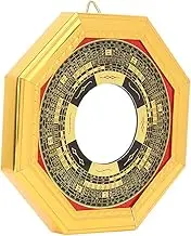 Feng Shui Wood Bagua Mirror, Ward Off Evil Spirits Chinese Culture Double-Sided Mirror Convex Mirror, Bronze Mirror for Religious Culture(13.5cm Diameter Convex Lens)