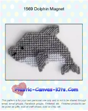 Dolphin Magnet-Plastic Canvas Pattern or Kit