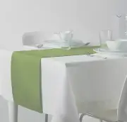 Bardwil Linen Continental Dining Table Runner Textured Kiwi Green 14 x 70 Inch