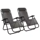 Zero Gravity Chair 2PC Folding Outdoor Recliner Adjustable Sun Lounge Camping