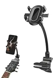 Guitar Head Phone Holder - Phone Mount Clamp for Guitar,Smartphone Stand, Video Recording Aid, Multifunctional Cellphone Clip for Bass/Ukulele