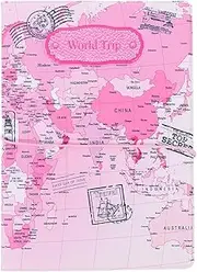 [FOMIYES] Travel Document Holder with World Map Design Unisex PU Passport Cover Organizer Portable and Wear Resistant for Passport and Credit Card Storage for Travel and Adventure