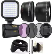 58MM Lens Filter Accessory Kit + LED Light for CANON EOS 750D 760D 650D 600D