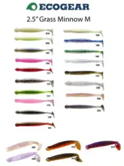 Ecogear Grass Minnow M 2.5" Soft Plastic FIshing Lure - Choose Colour BRAND NEW
