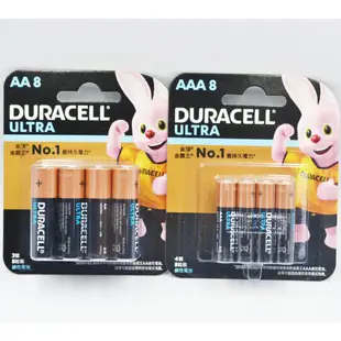 Duracell 金頂 超能量鹼性電池 3號 AA /4號 AAA 8入裝 鹼性電池 金頂電池