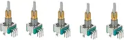 Lyaciomn 5PCS EC11EBB24C03 Dual Axis Encoder with Switch 30 Positioning Number 15 Pulse Point Handle 25mm