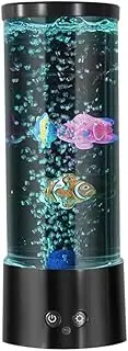 domoi 1Set Mini RGB Bubble Fish Lamp Fish Tank Aquarium Lamp Coloured Mood Light with Remote Control Lava Lamp Fit for Home Decoration