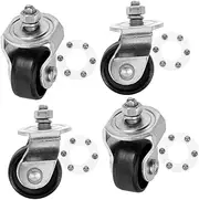 SWOOMEY 4pcs Universal Wheel Castor Wheels Hydraulic Jack Casters Car Jacks Hitch Utility Trailer Accessories Foldable Trolley Trailer Parts Boat Caster Wheels for Garage Silver Steel