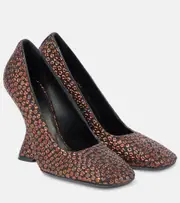 [Dries Van Noten] Dries Van Noten Jacquard wedge pumps AU 6.5 brown