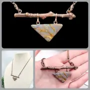 Organic Jewelry, Copper, Jasper, Wood, Copper, necklace, one-of-kind, Modern