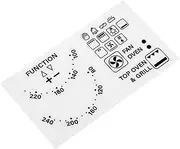 HALLMERS 80-240 + 100-220 Clockwise Half Turn Temp Dial + 20 Oven Grill Symbols Decal Control Panel Labels (Black Print Clear Adhesive) Replacement Temperature Sticker Function Knob Switch Button