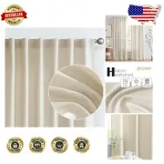 Elegant Heathered Beige Linen Textured Curtains 84" - Light Filtering Drapes