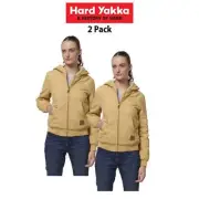 Hard Yakka Womens 2 Pack Bomber Stylish Comfy Zip Pocket Fleece Jacket Y08422