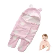 Nevenka Baby Swaddle Blanket Adjustable Sleeping Wrap for 0-6 Month Newborn-Pink