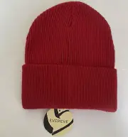 Evereve Womens Hat Libby Ribbed Beanie Red Harriet Isles New