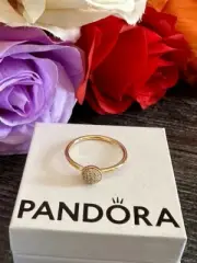 NEW Authentic Pandora Dazzling Droplet Ring 14k Gold Clear 58 (US 8) 150187CZ