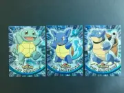 Pokemon Squirtle-Wartortle- Blastoise 1999 Topps TV Animation Non-Holo-MINT!