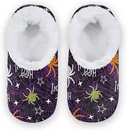 [Caihoyu] Kids Girls Boys Slippers Fuzzy Fleece Non-Slip Lightweight House Slipper Socks Hotel Travel Bedroom Airplane Party