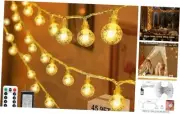 45.9ft 140LED Globe String Lights Outdoor,Crystal Fairy Light IP44 Waterproof