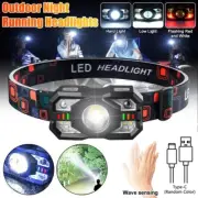 LED Headlamp Rechargeable Headwear Strong Light Sensor Flashlight Fishing Light