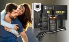Beard Growth Kit / Men, Beard Roller + Organic Beard Growth Serum + Wooden comb