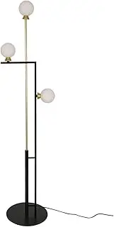Nordic 3 Heads Floor Lamp, Standing Light with Frosted Glass Shade, Foot Switch Design Reading Lamp for Living Room/Bedroom