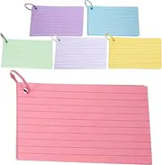 DOITOOL 1 Set Pre Punched Lined Index Cards with Binder Rings Blank Memo Notepads for Studying and Daily for Taking