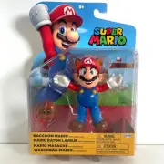 Super Mario Bros Raccoon Mario with Leaf 4" Collectible Action Figure Toy Gift