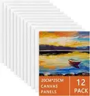 Koncci 12 Packs Blank Art Canvas Panels 20x25 cm Pre Stretched Board...