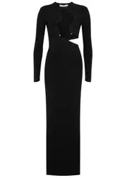 Christopher Esber Salacia Cut-out Ribbed Maxi Dress - Black - S (UK8-10 / S) S (UK8-10 / S)