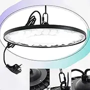 100W/300W/500W UFO LED High Bay Lights,6500K&IP 65 Waterproof LED Light,Hanging with Hook/Chain/Plug for Factory Warehouse Workshop Store Garage Gym Industrial Shed Factory (300W)