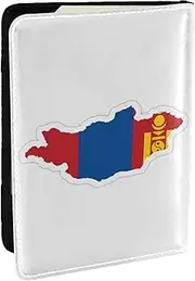 [JEJEA] Mongolian Flag Map Print Travel Organizer Credit Cards Case Passport BookPassport Holder Cover Wallet forTraveling,, Black, One Size