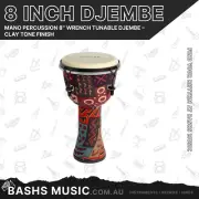 MANO PERCUSSION 8″ Wrench Tunable Djembe – Clay Tone Finish